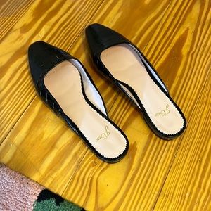 J Crew black slides